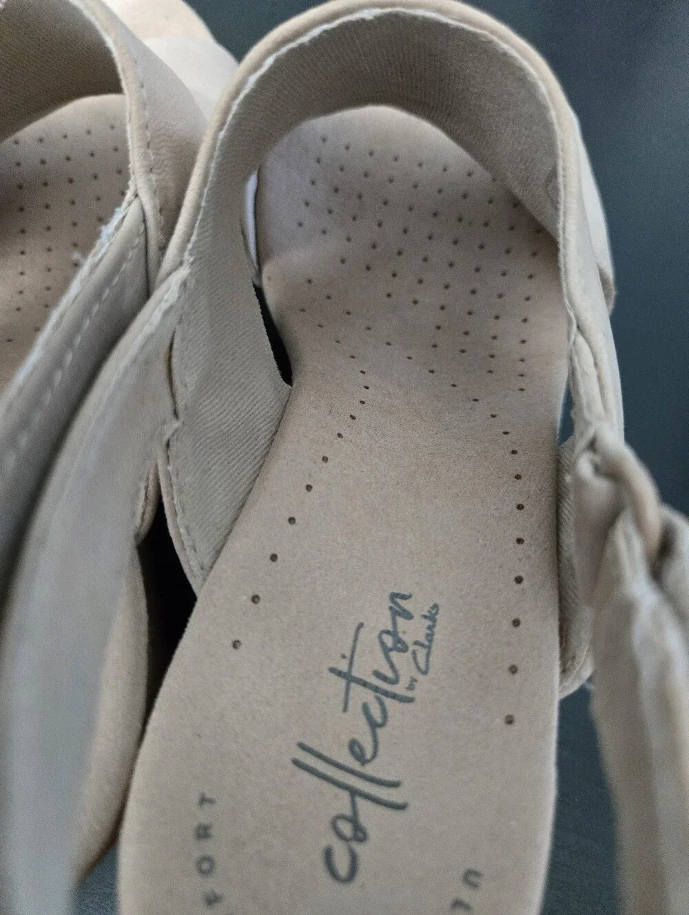 Clarks Annadel Eirwyn Beige Wedge Sandal. 7.5 M